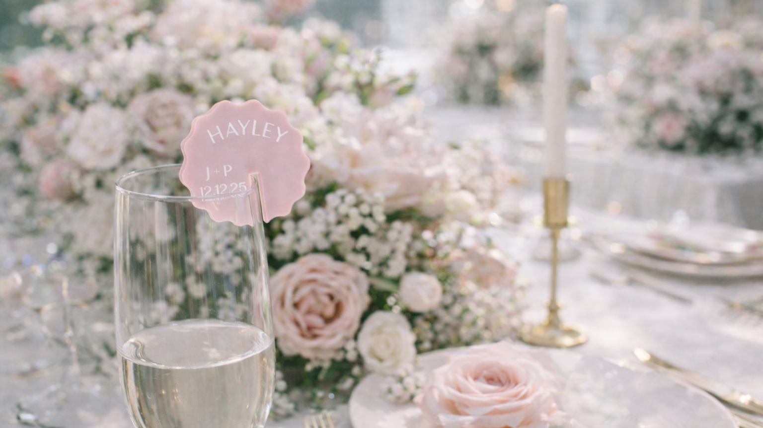 Wedding Table Styling Ideas with Personalised Place Names for a Luxury Wedding Reception