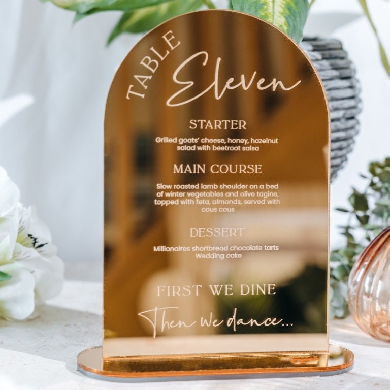 Luxury Wedding Table Number & Menu
