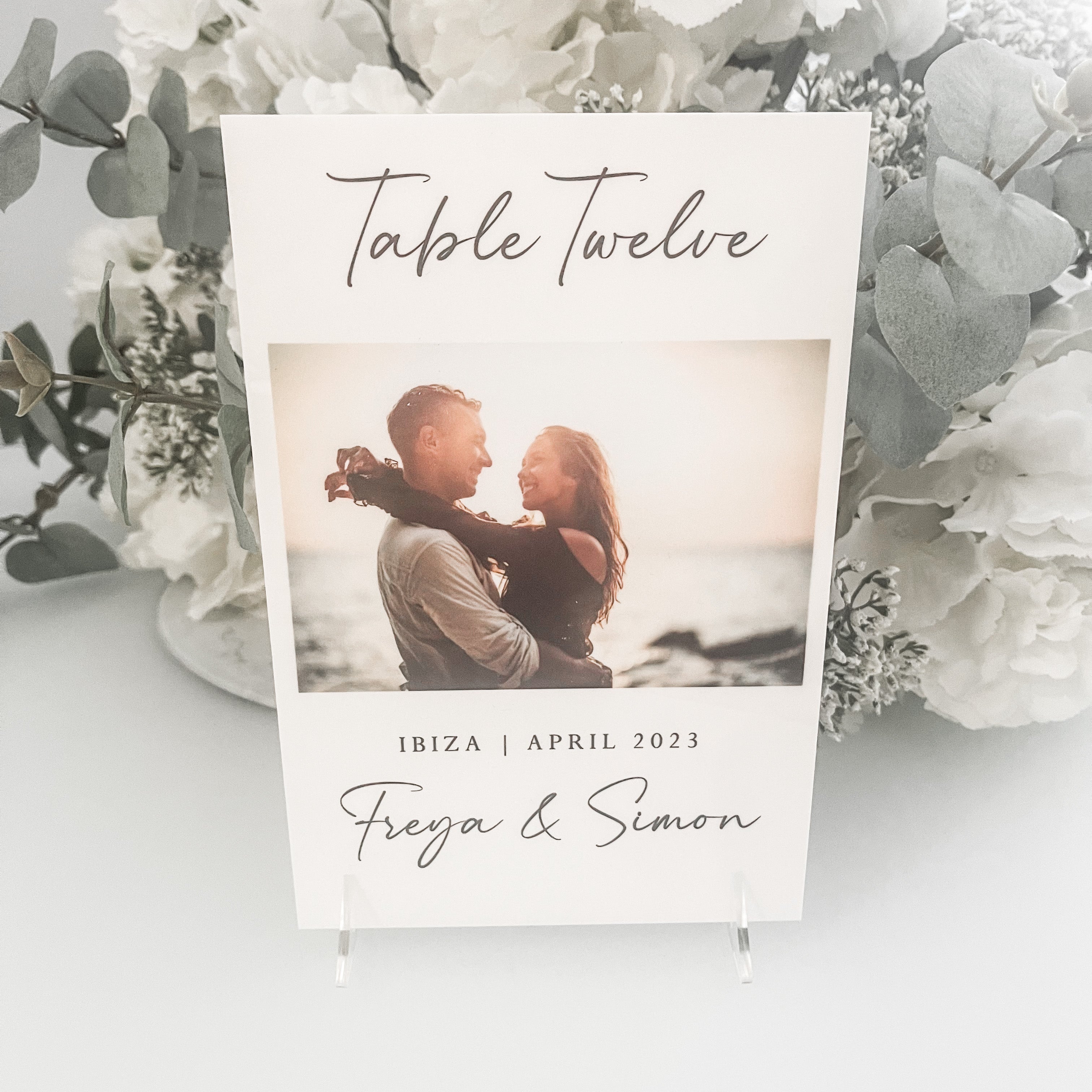 Modern Wedding Table Numbers With Picture