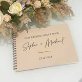 Luxury Beige & Gold Wedding Guest Book