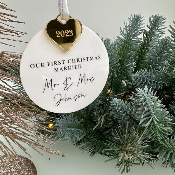 Just married on sale christmas bauble