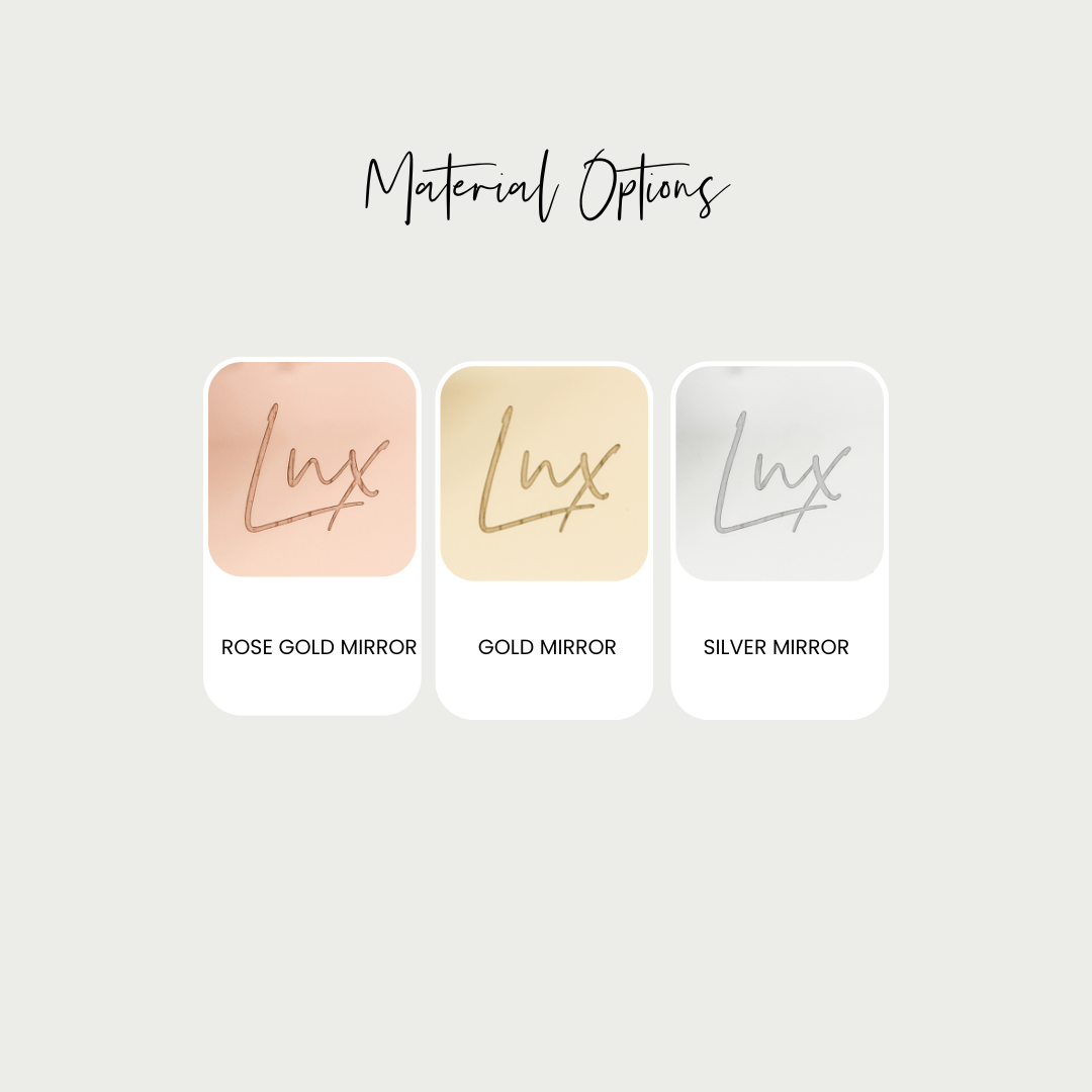 Rose Gold Mirror Engraved Place Names