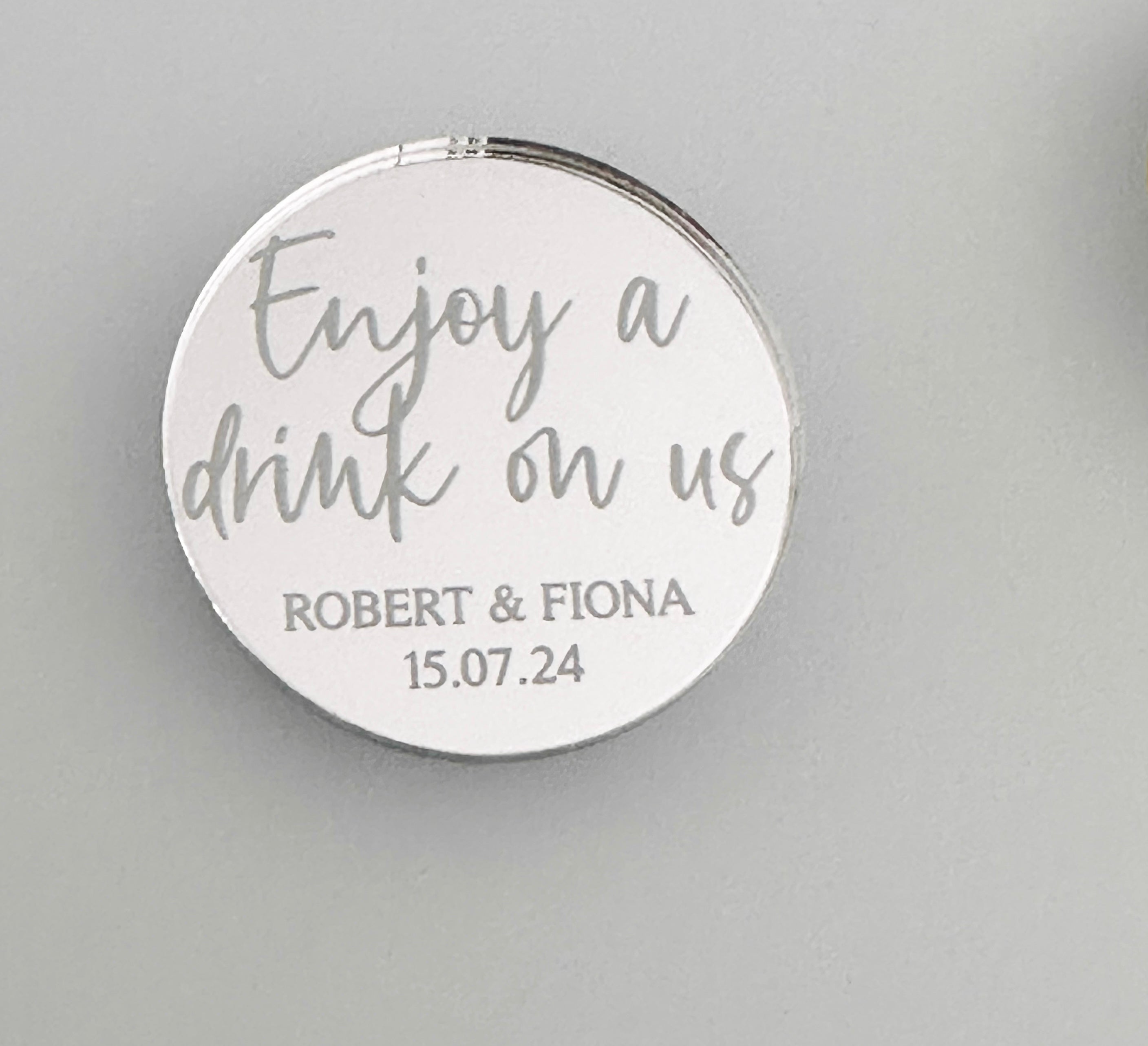 Engraved Wedding Drinks Tokens