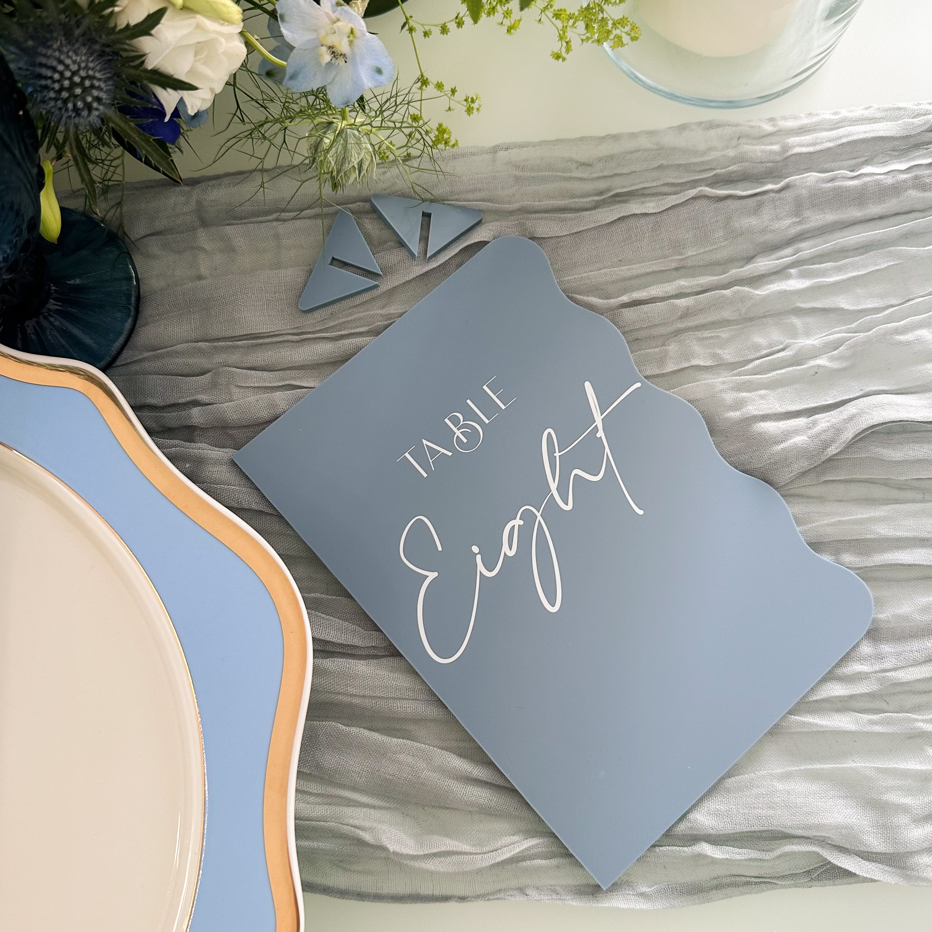 Baby Blue Wedding Table Décor