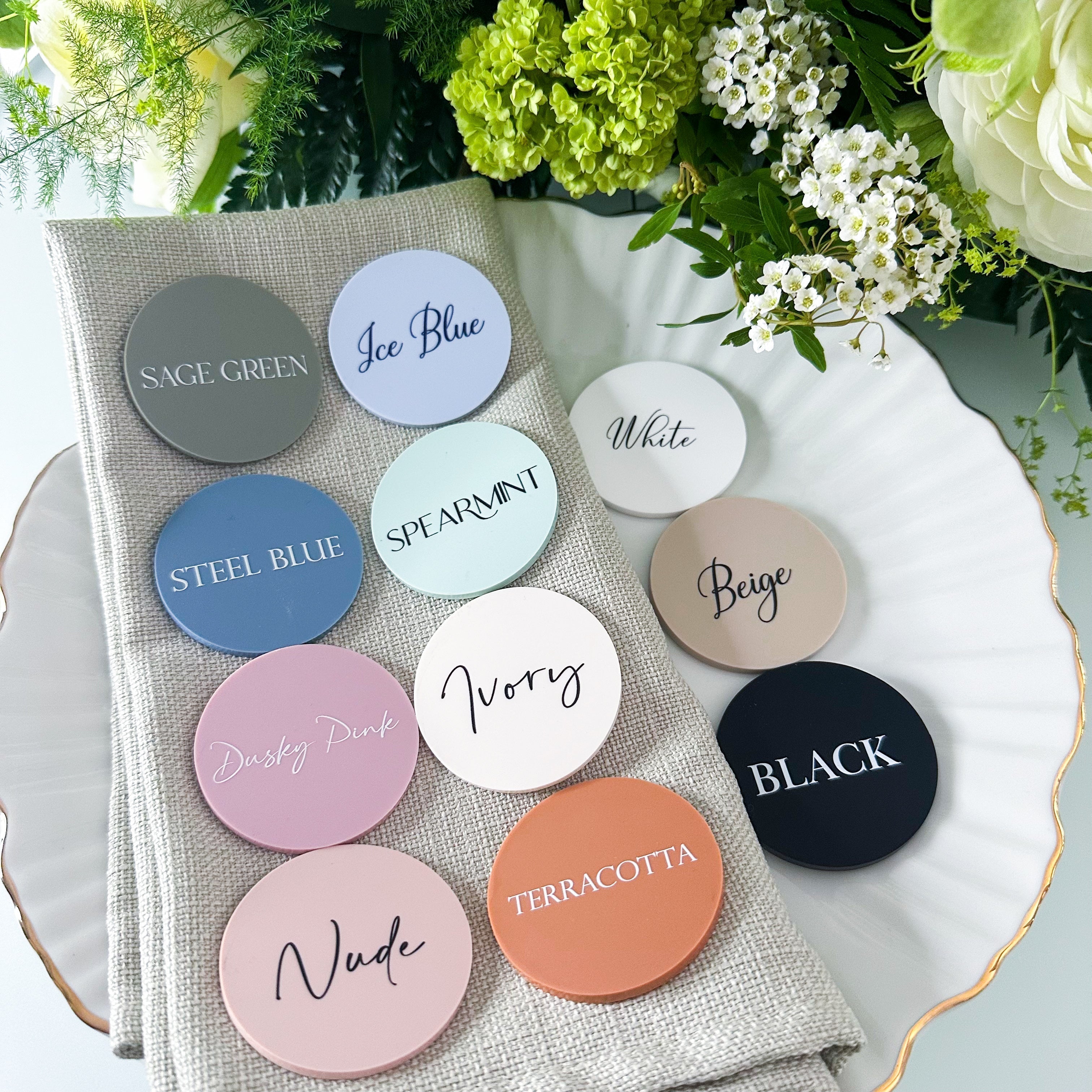 Luxury Powder Blue Wedding Place Cards