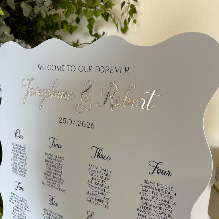 Personalised Dusky Blue Wedding Table Plan