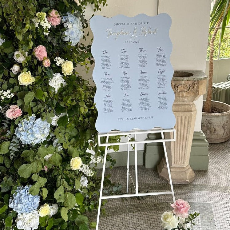 Baby Blue Wedding Seating Chart