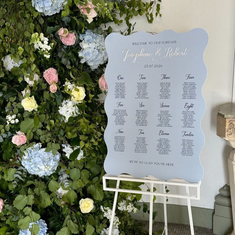 Powder Blue Wedding Table Plan
