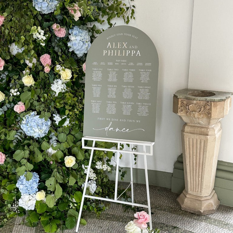 Dome Top Wedding Table Plan