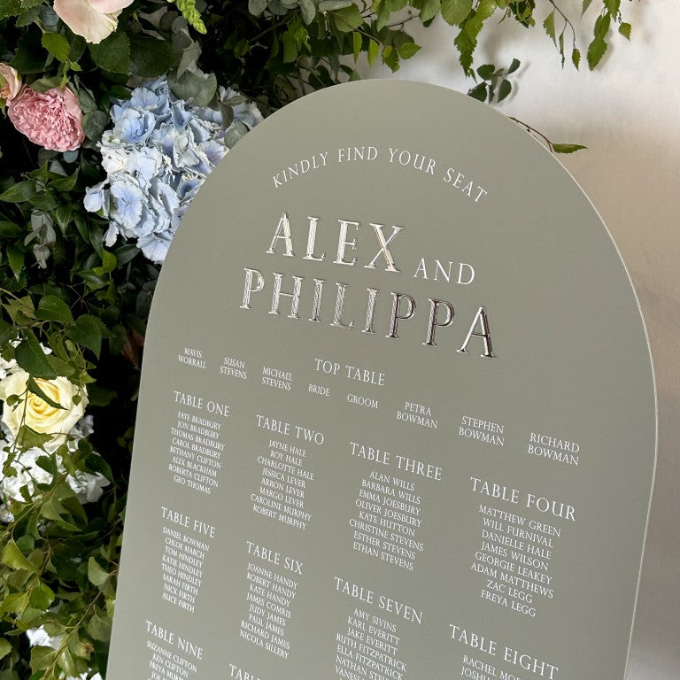 Luxury Sage Green Wedding  Seating Chart