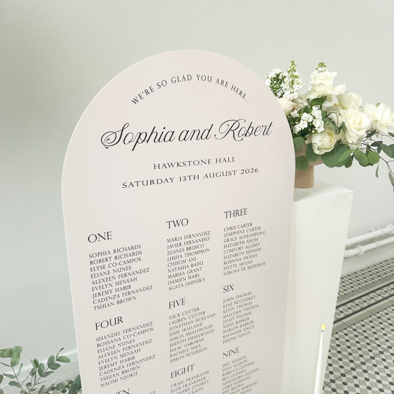 Dome Top Wedding Seating Planner