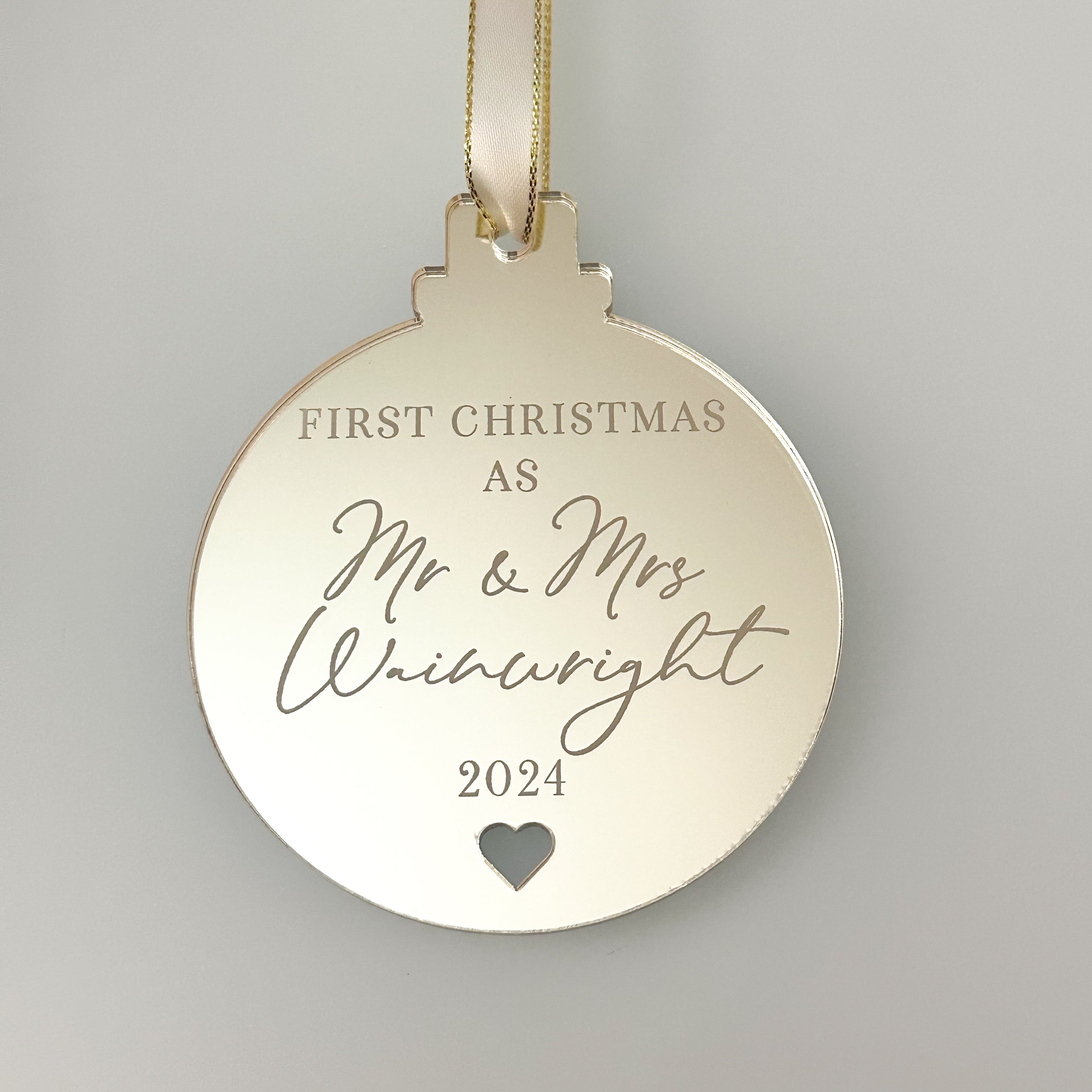 1st Christmas Married Personalised Bauble