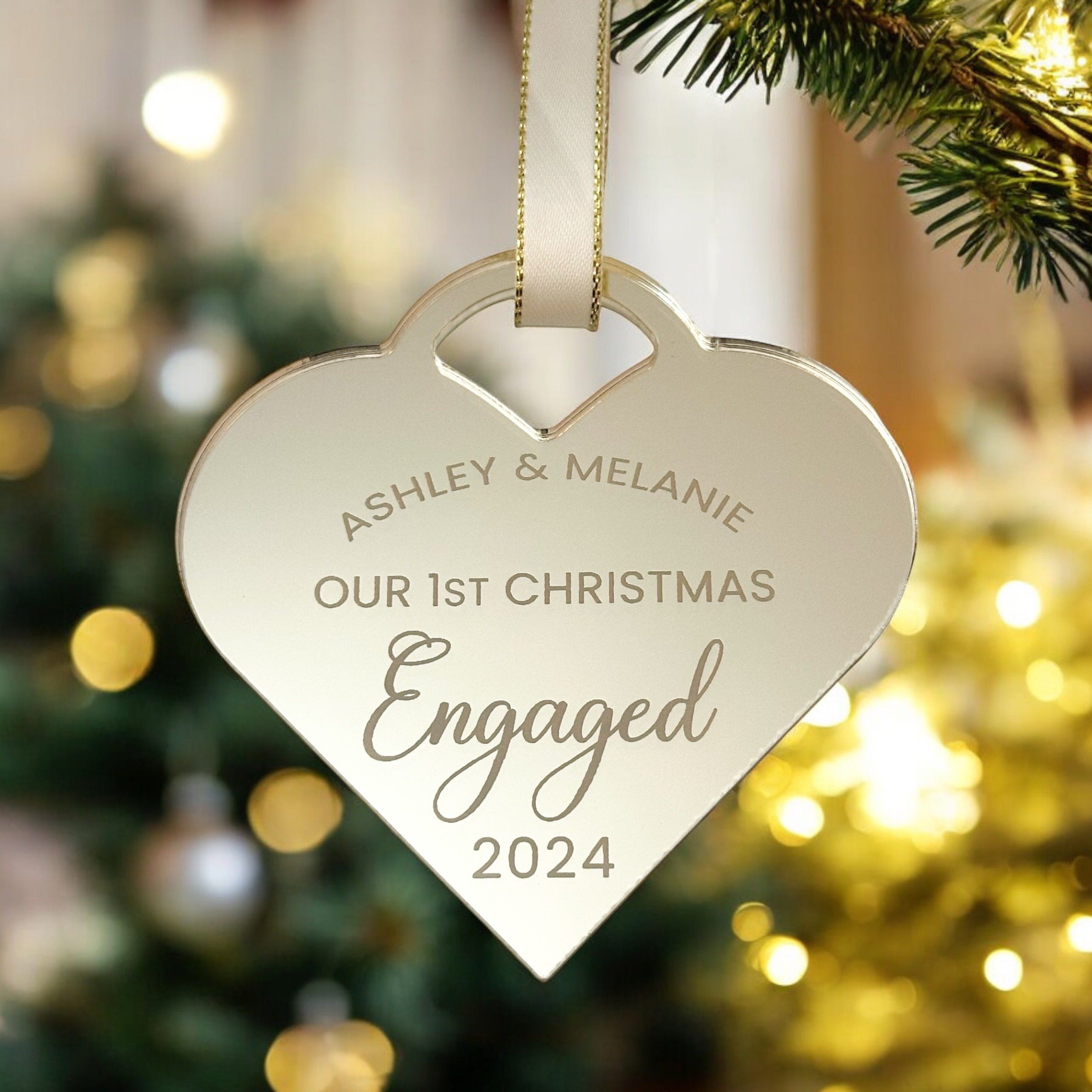 1st Christmas Engaged Bauble