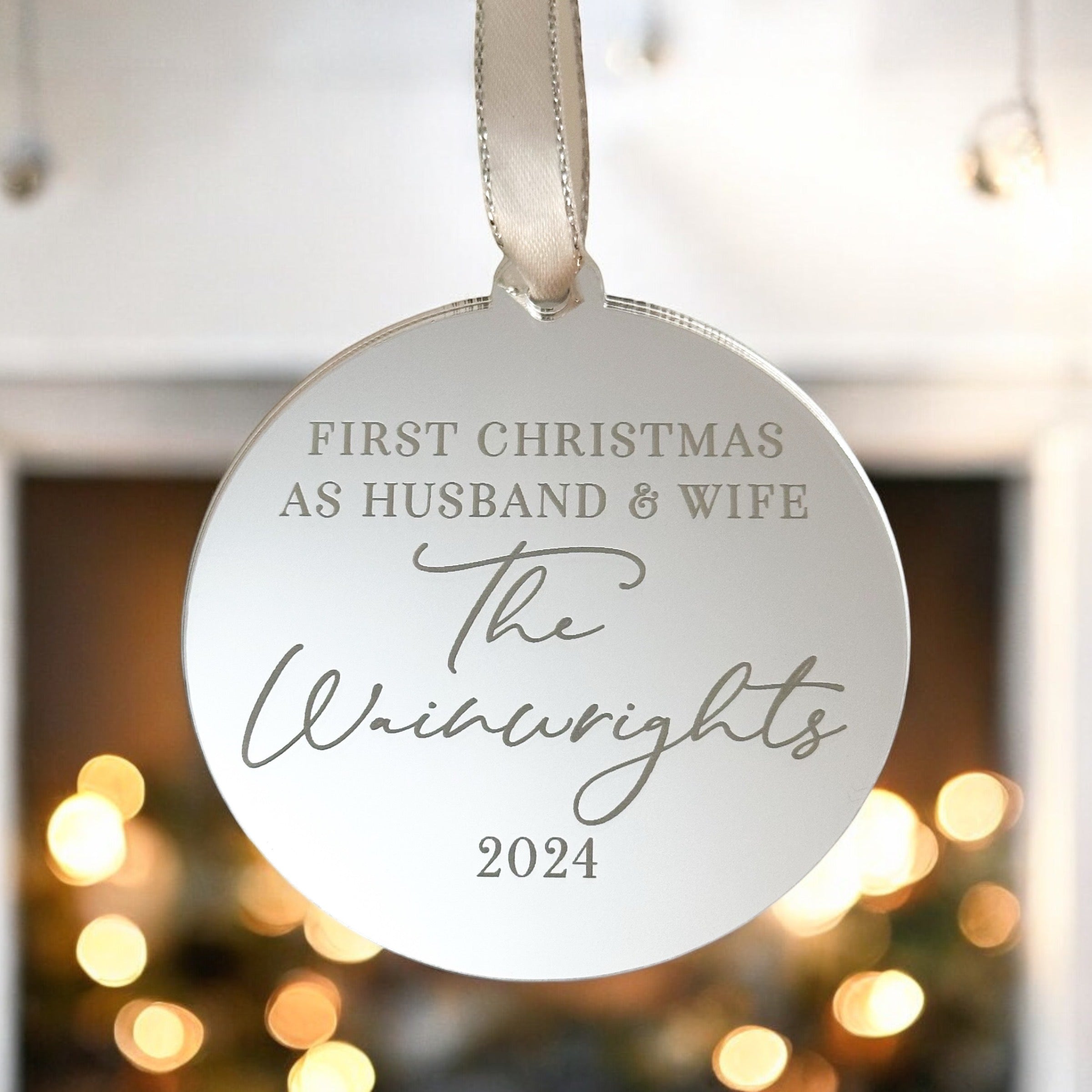 First Christmas as Husband and Wife Personalised Bauble