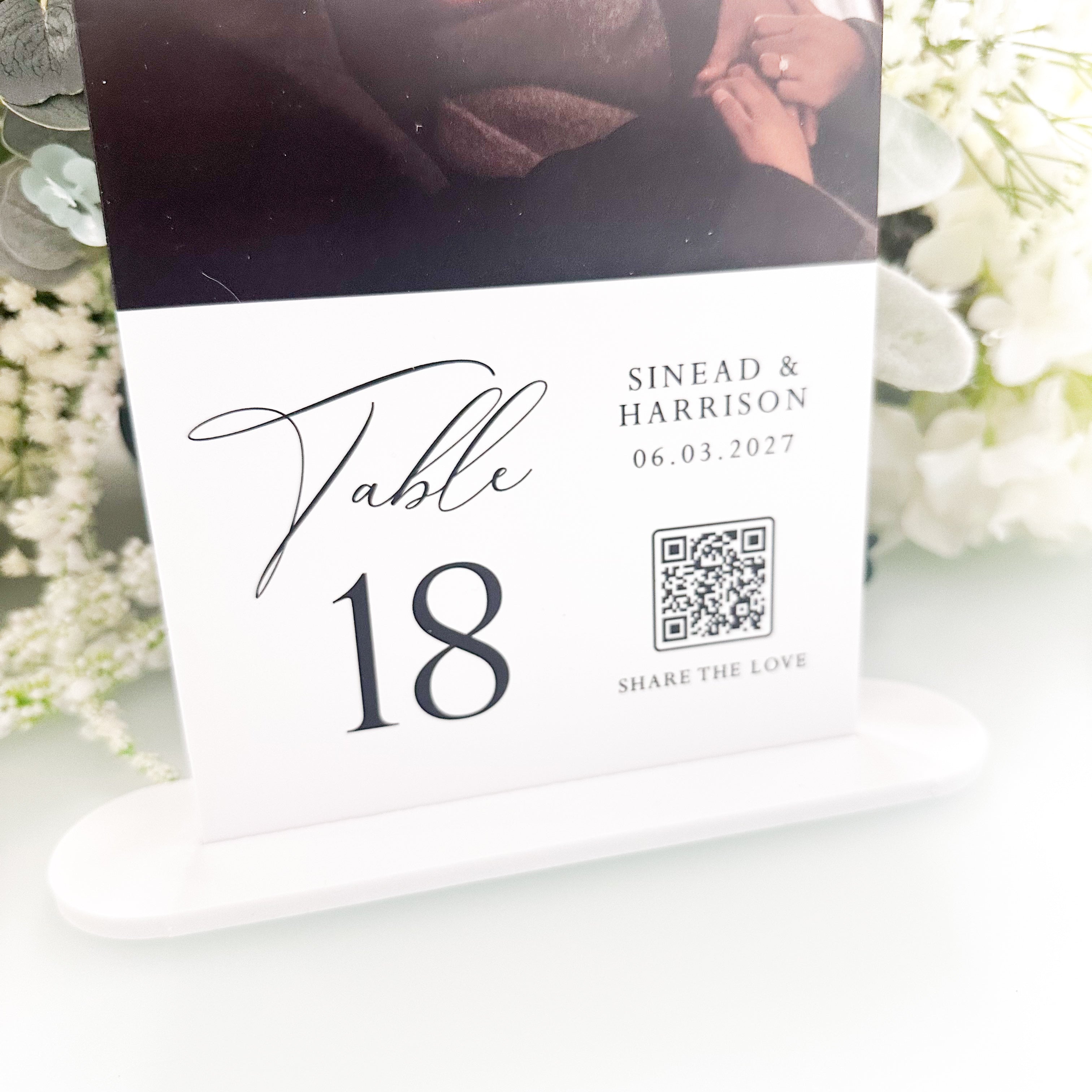 Wedding Table Numbers Photo Sharing QR Code