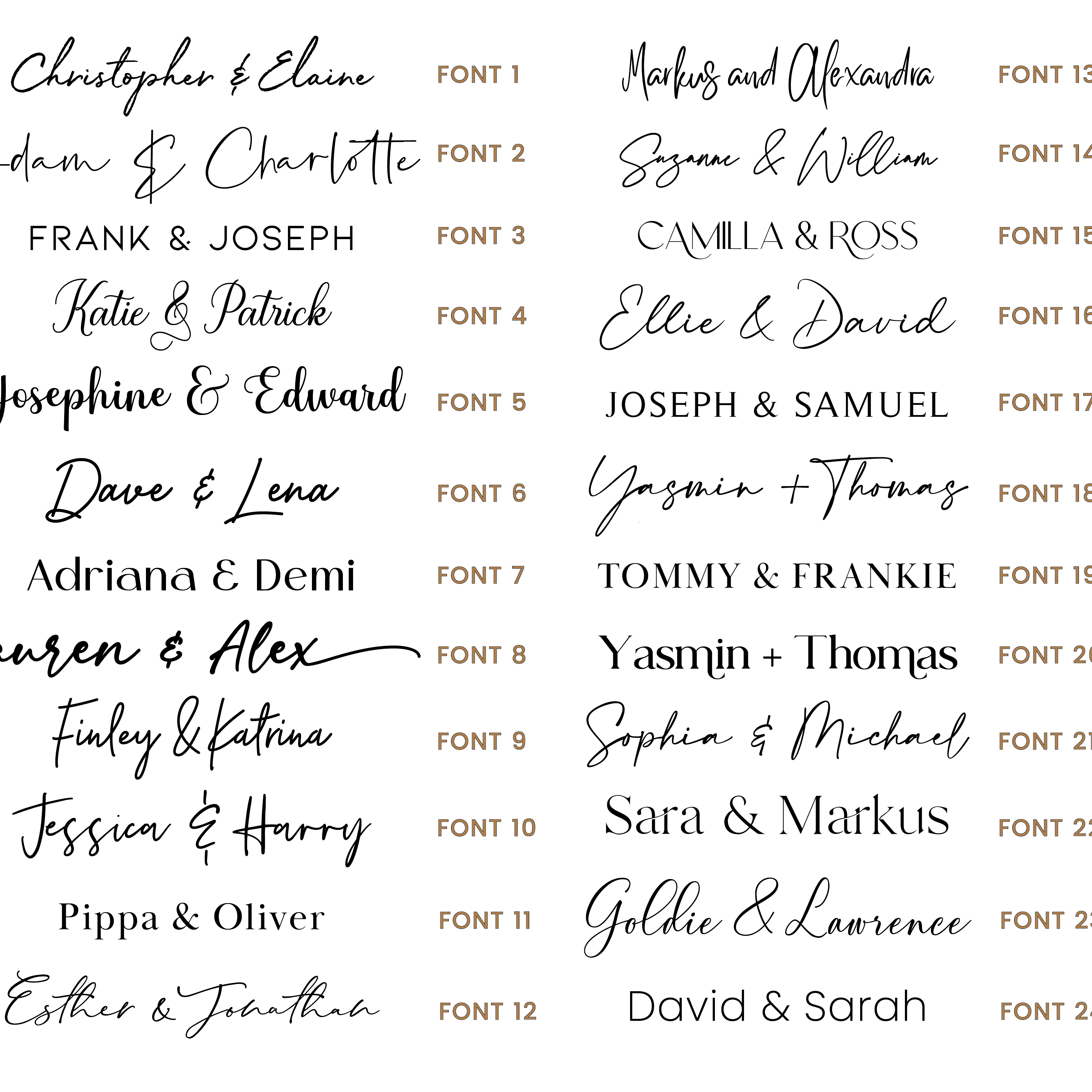 A0, A1 or A2 Double Sided Wedding Welcome Sign