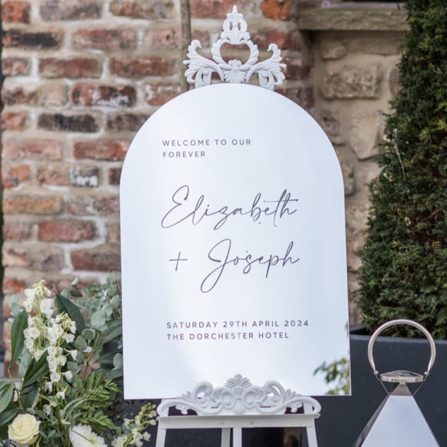 Dome Top Wedding Welcome Sign