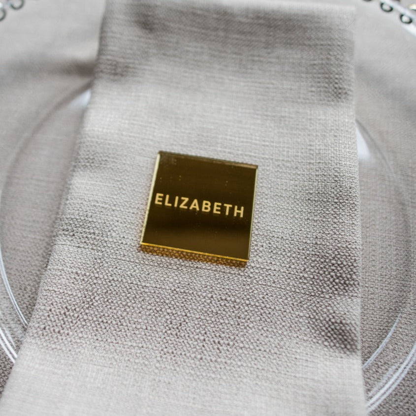 Gold Mirror Engraved Wedding Place Name