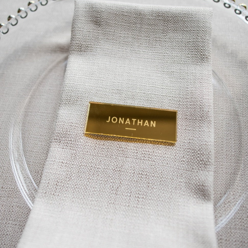 Gold Mirror Engraved Wedding Place Names