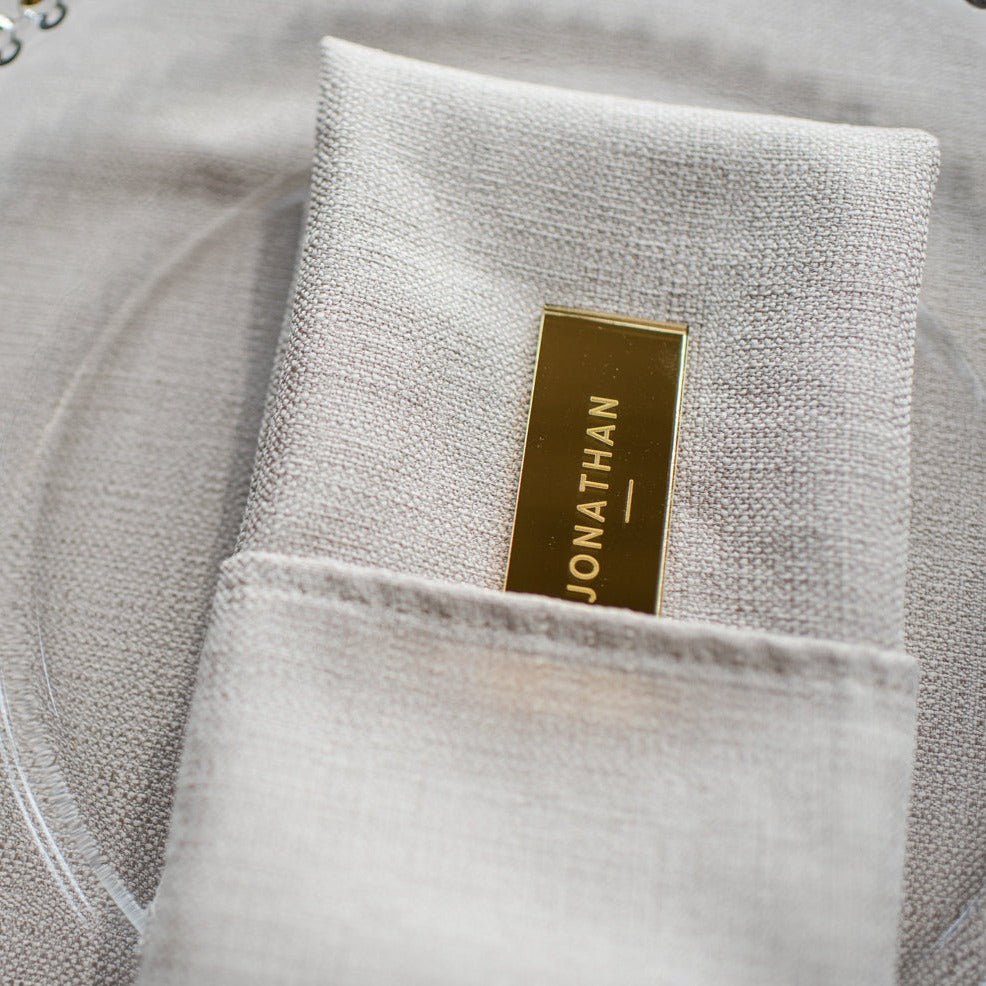 Gold Mirror Engraved Wedding Place Cards