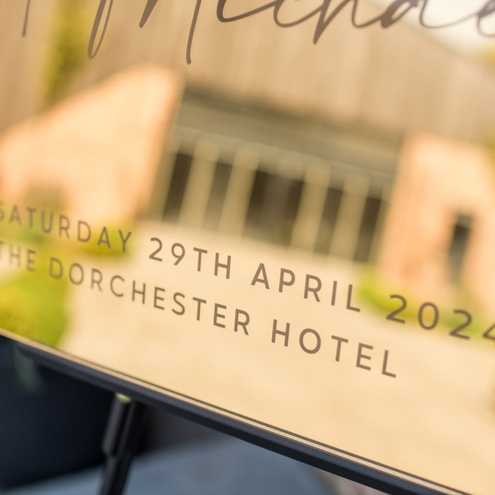 Gold Mirror Wedding Table Plan