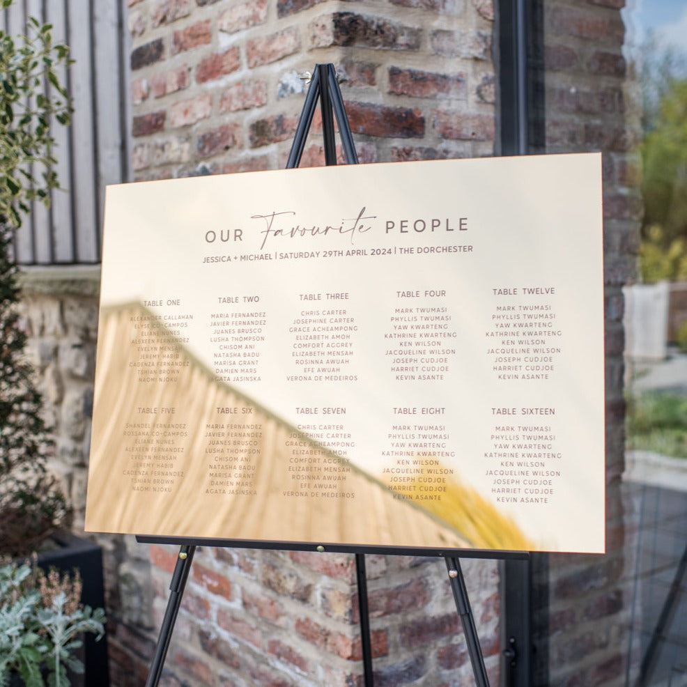 Personalised Wedding Table Plan