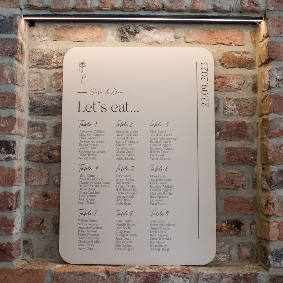 Personalised Natural Stone Wedding Table Plan