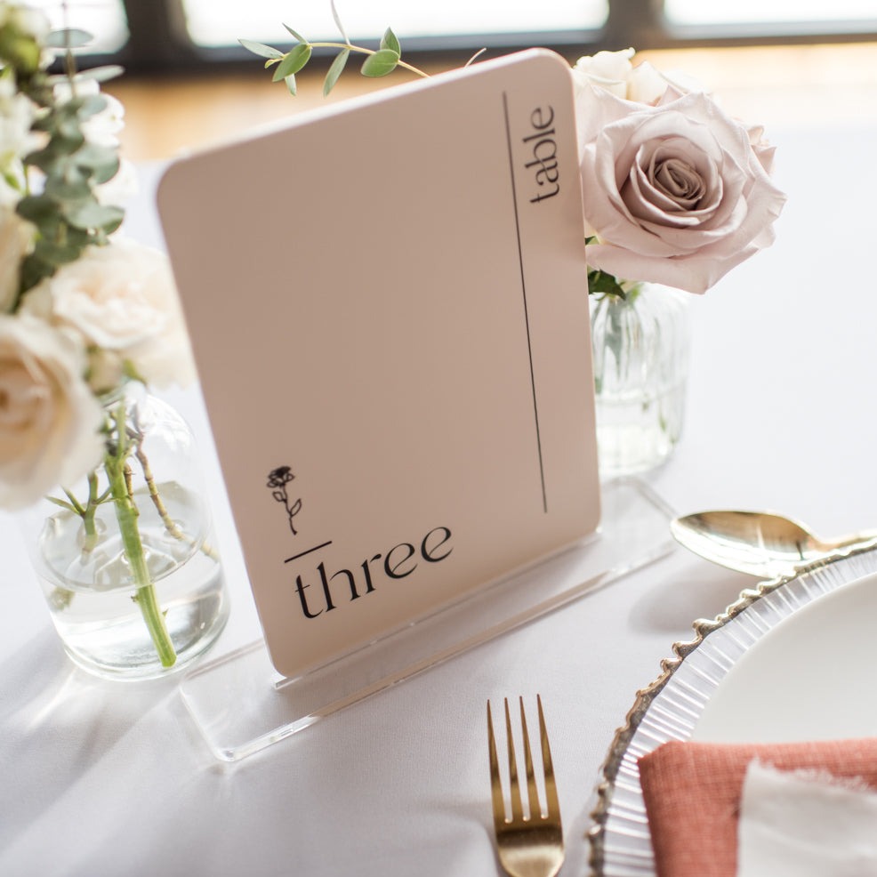 Simplistic Wedding Table Numbers