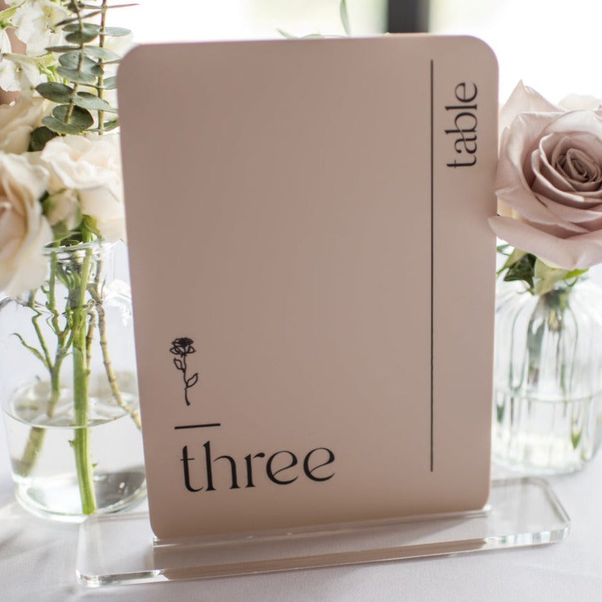 Minimalistic Wedding Table Numbers