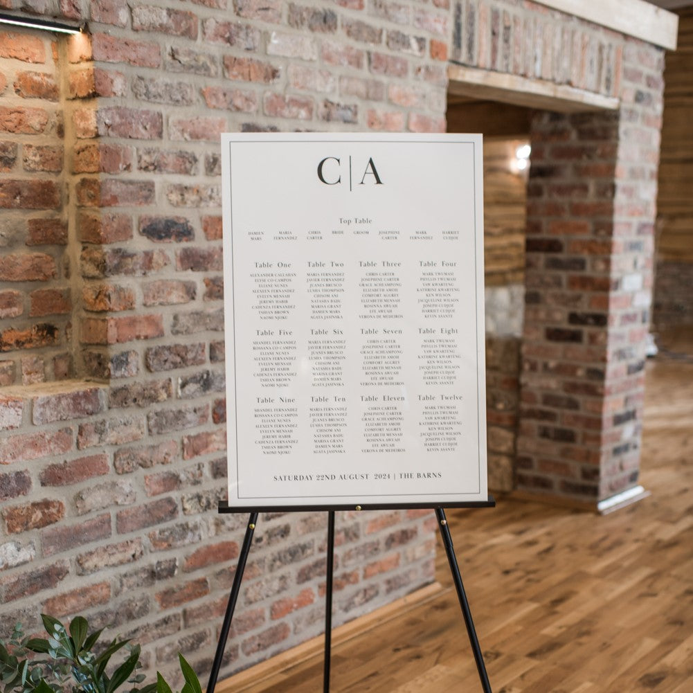 Minimalistic Wedding Table Plan