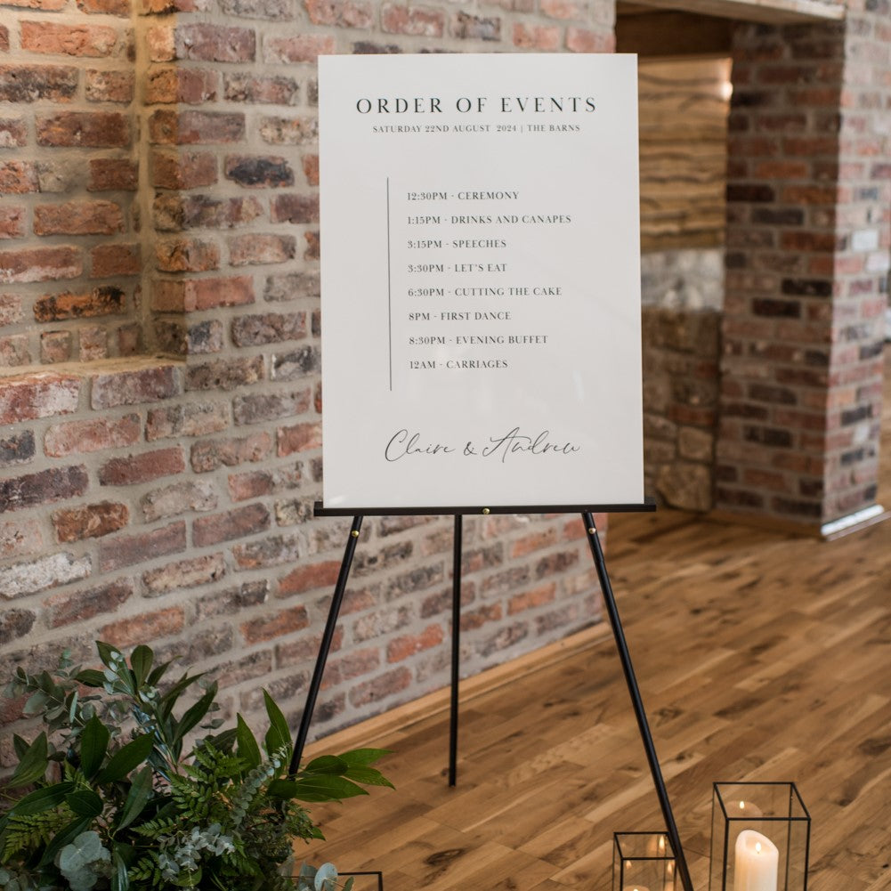 Wedding Timeline Sign