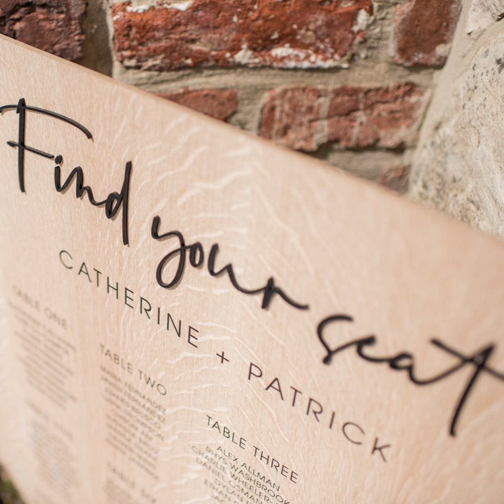 Wooden Wedding Table Plan