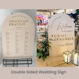 Double Sided Wedding Welcome Sign, Table Plan or Order Of Events