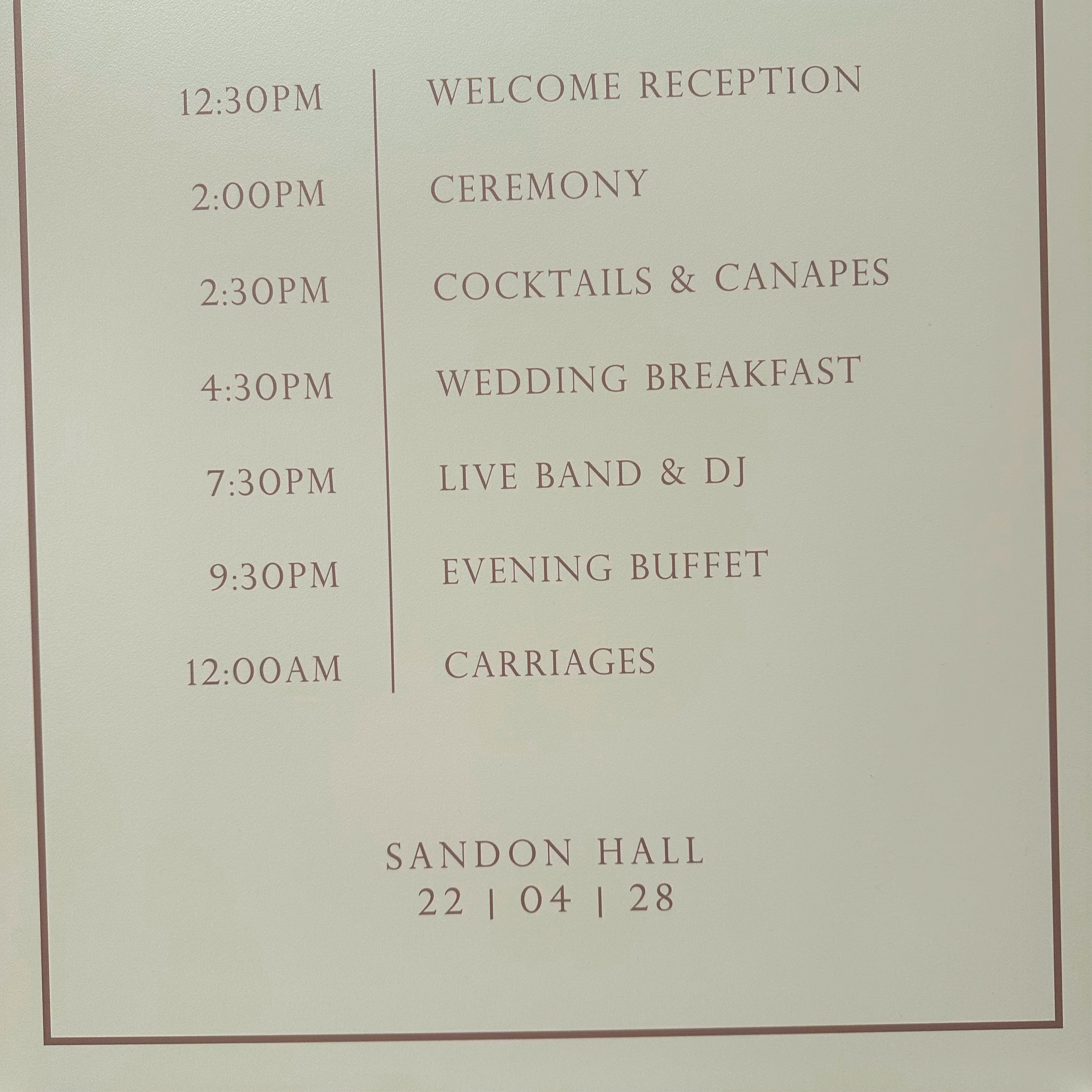 Pantone Elegant Wedding Signage