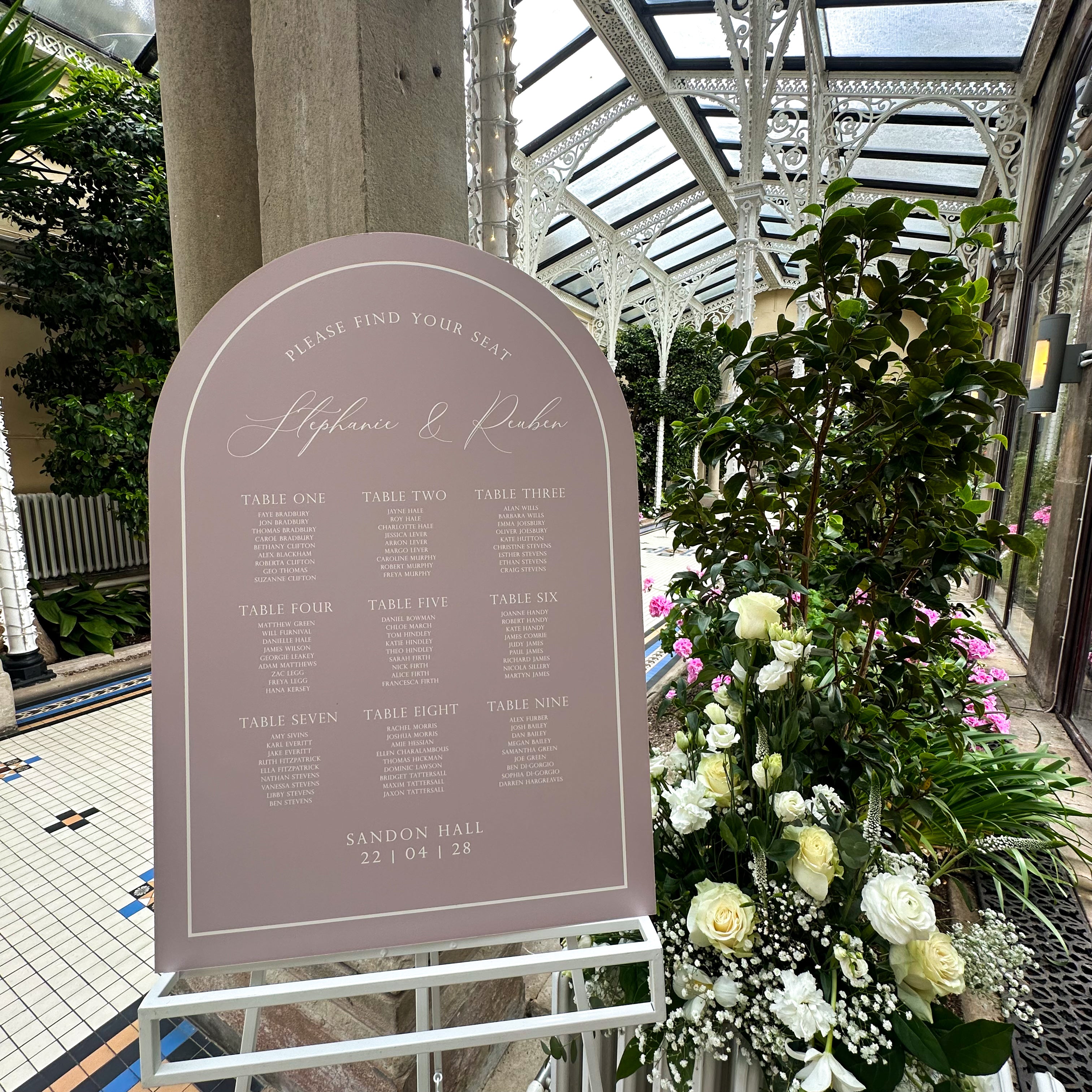 Pantone Wedding Table Plan