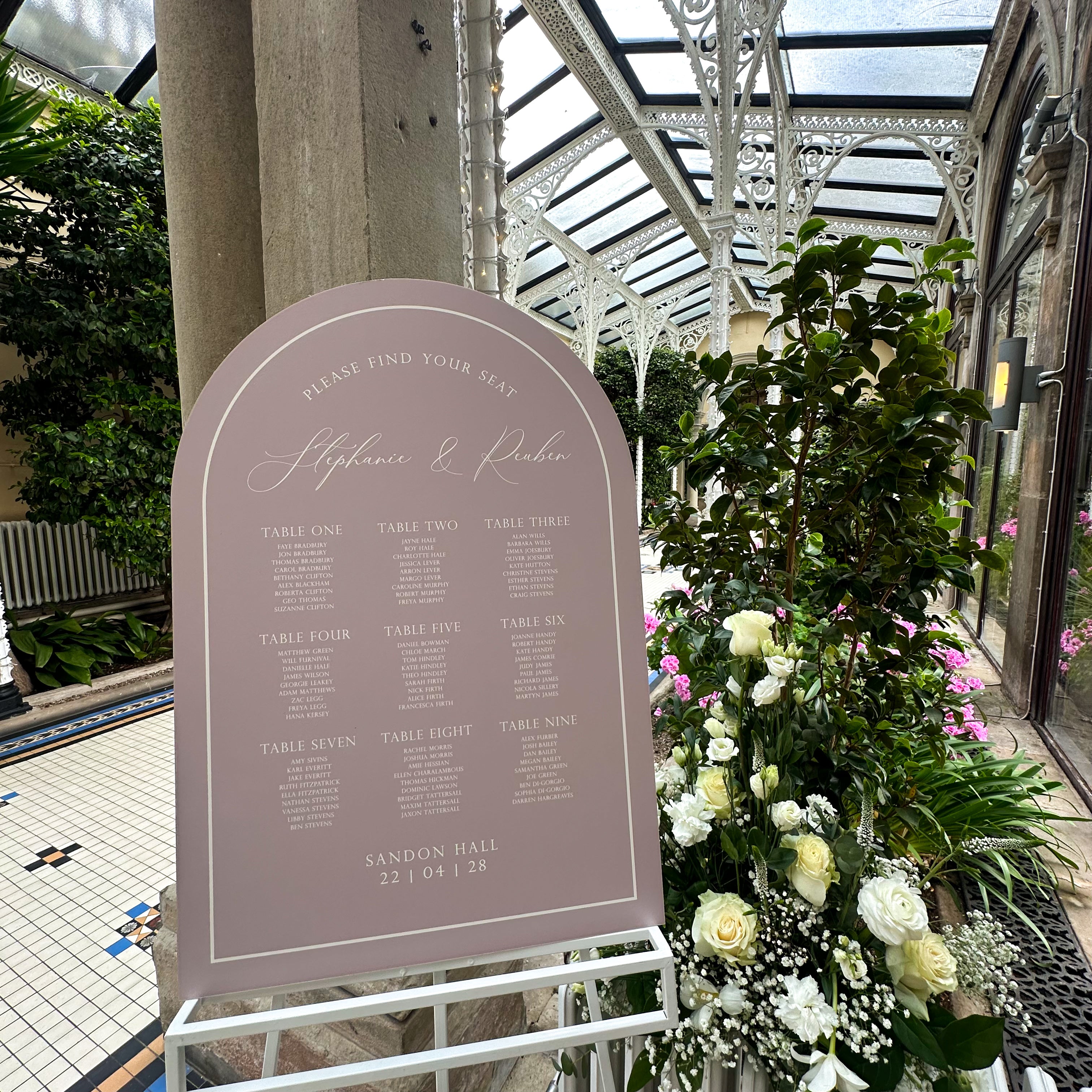 Pantone Wedding Seating Chart