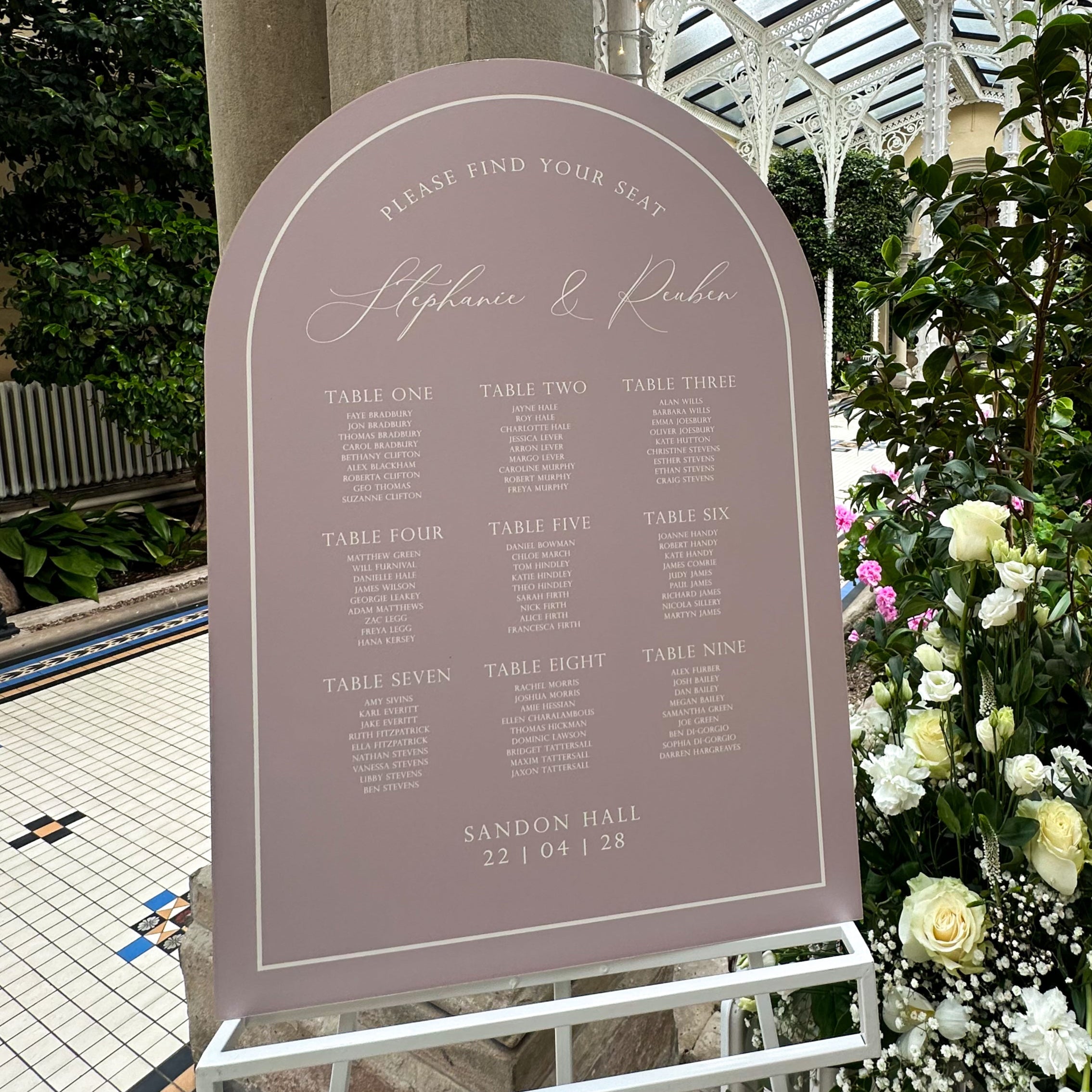 Mocha Mousse Wedding Seating Chart