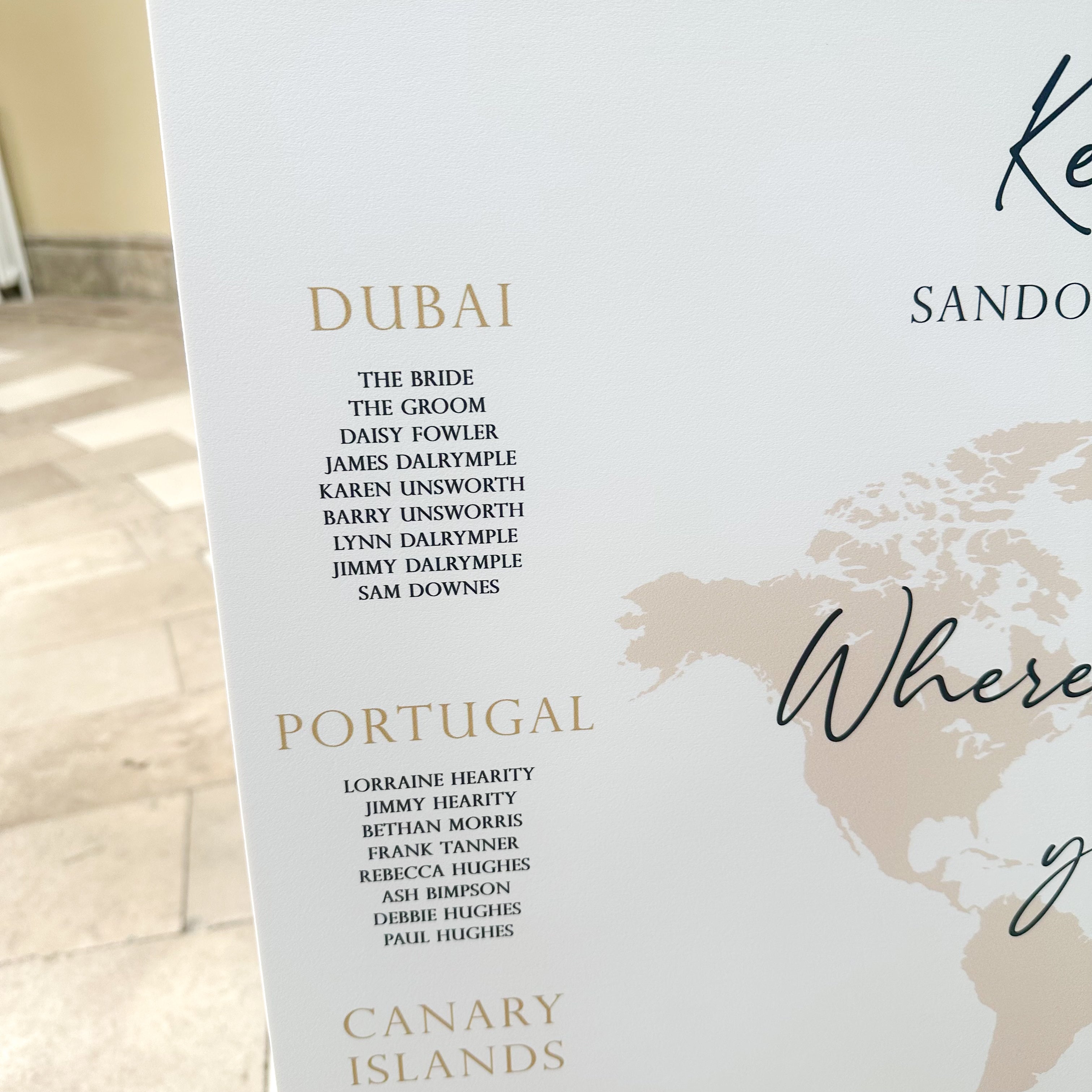 Travel Themed Wedding Seating Chart