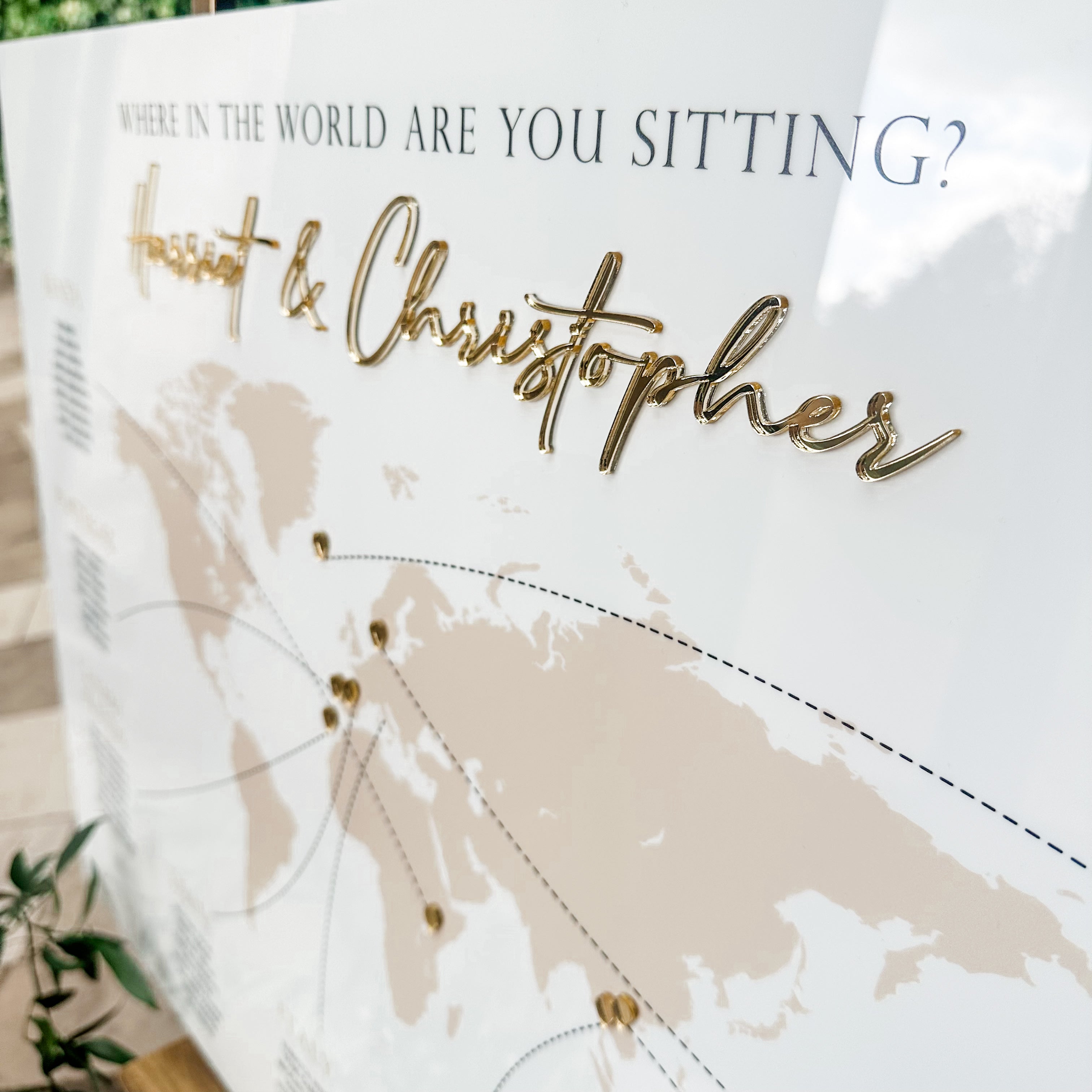 Wedding Table Plan with Mirror Accents