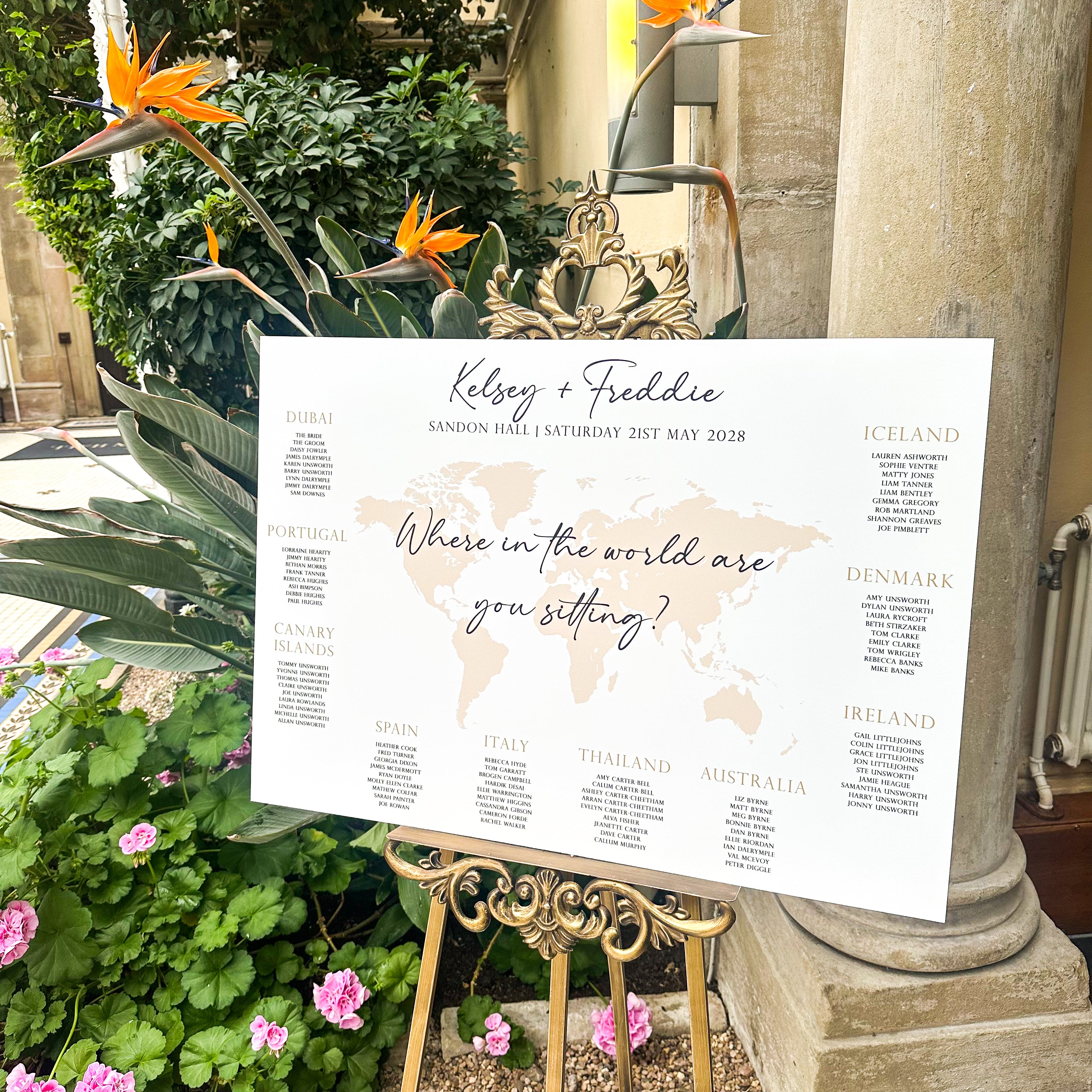 Where in the World Table Plan