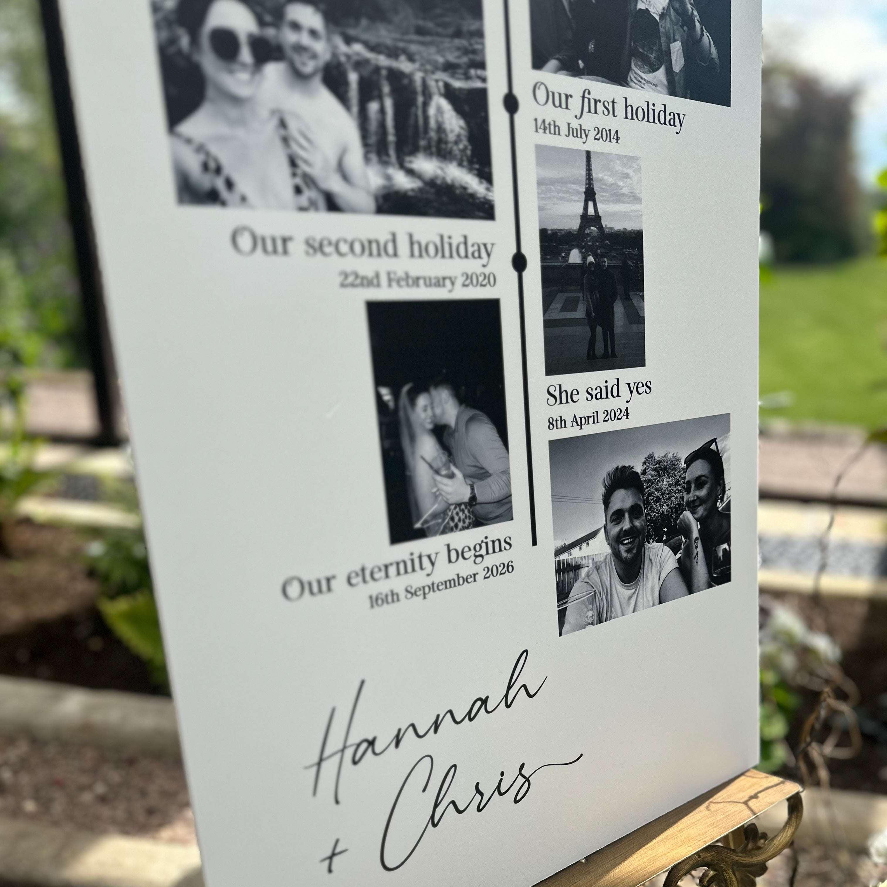 Freestanding Photo Collage Wedding Welcome Sign