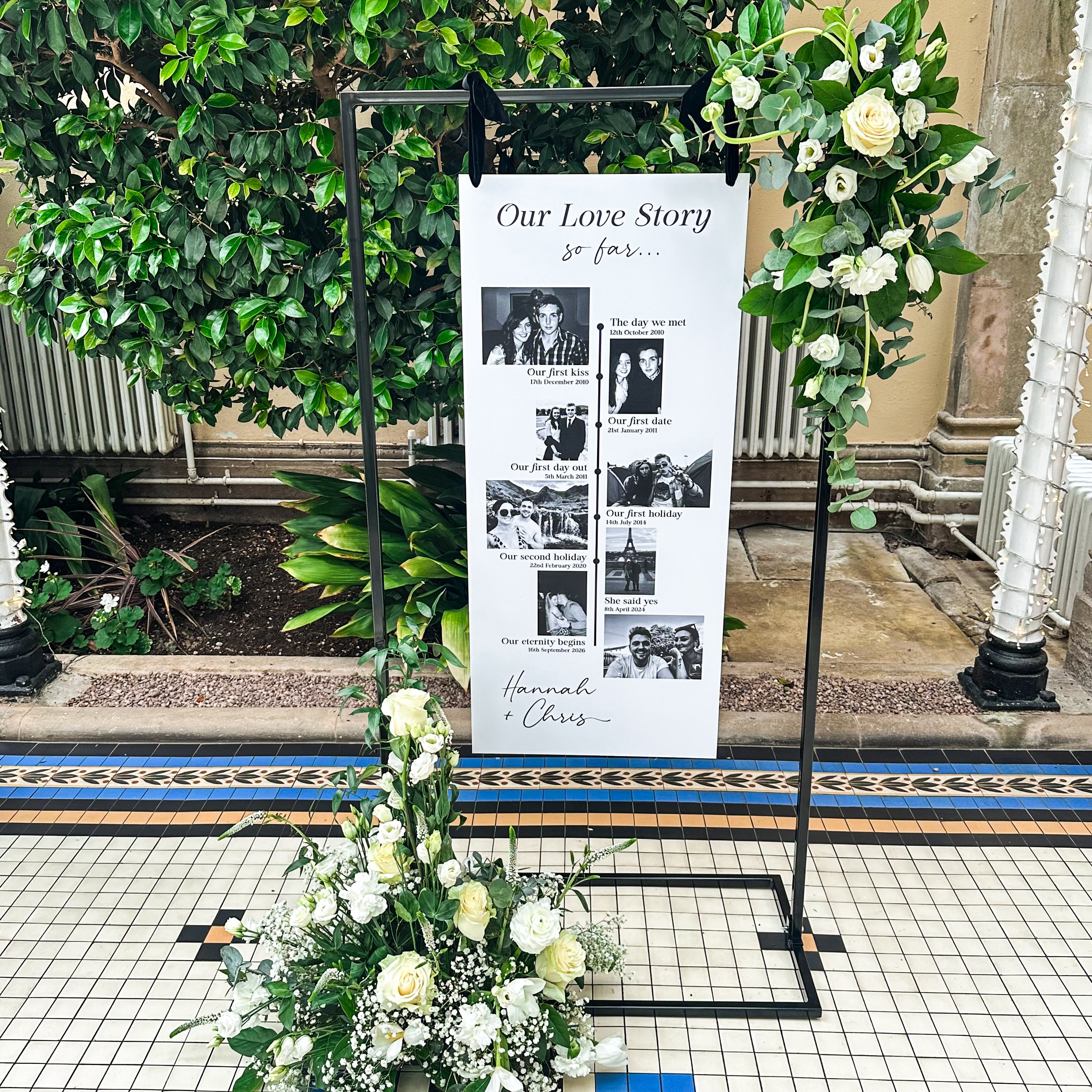 Our Love Story Photo Collage Wedding Sign