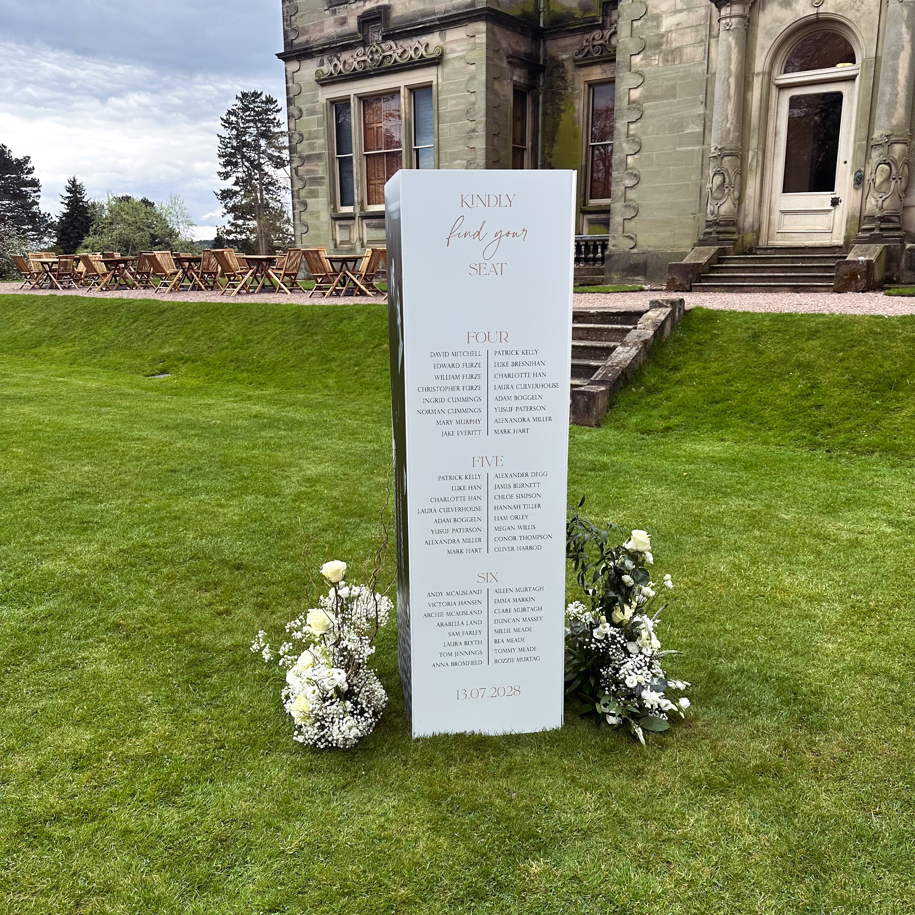 Concertina Wedding Table Plan with Photos