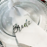 Silver Mirror Wedding Place Cards