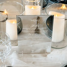 Silver Mirror Luxury Engraved Wedding Menu