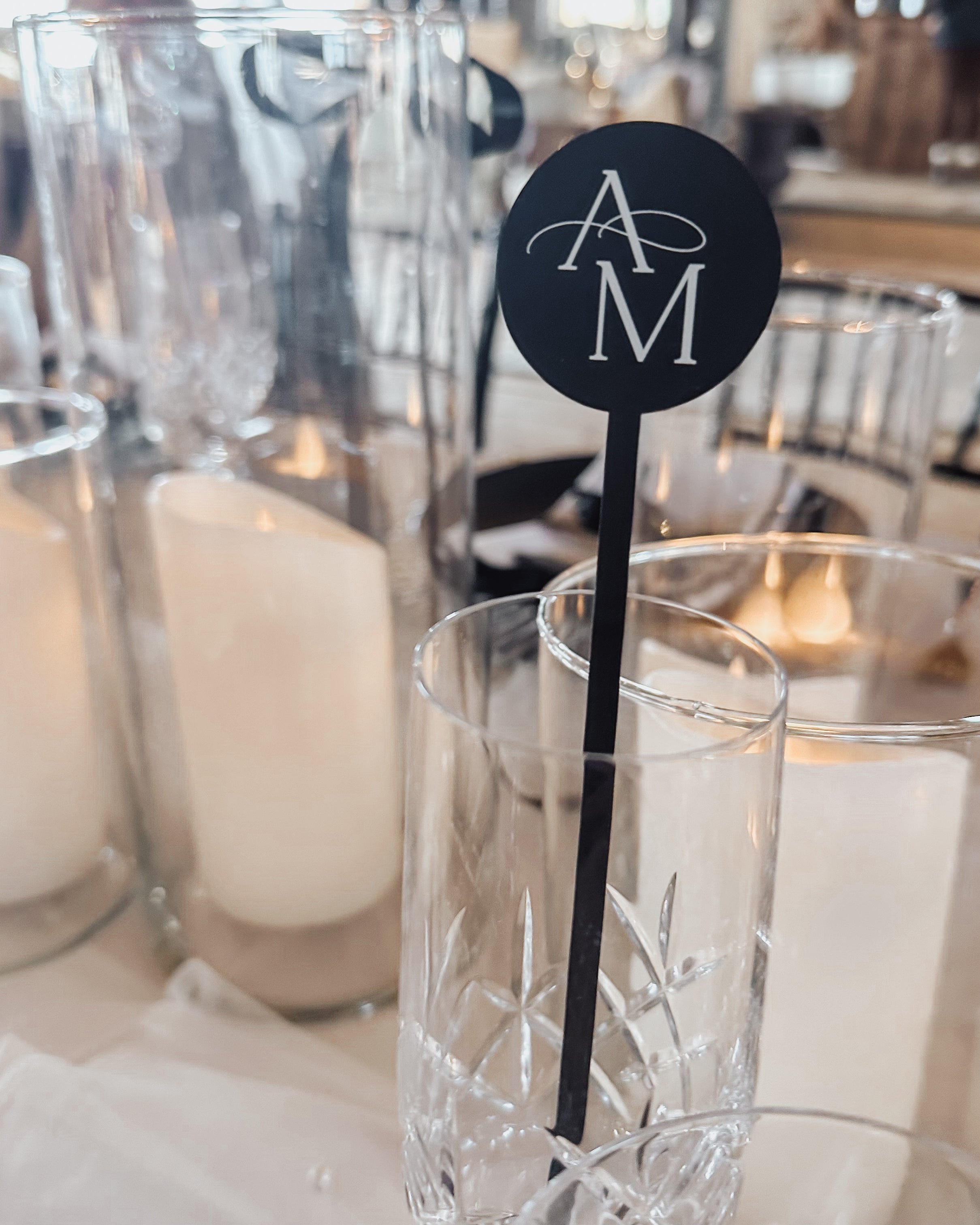 Monochrome Wedding Bar Accessories