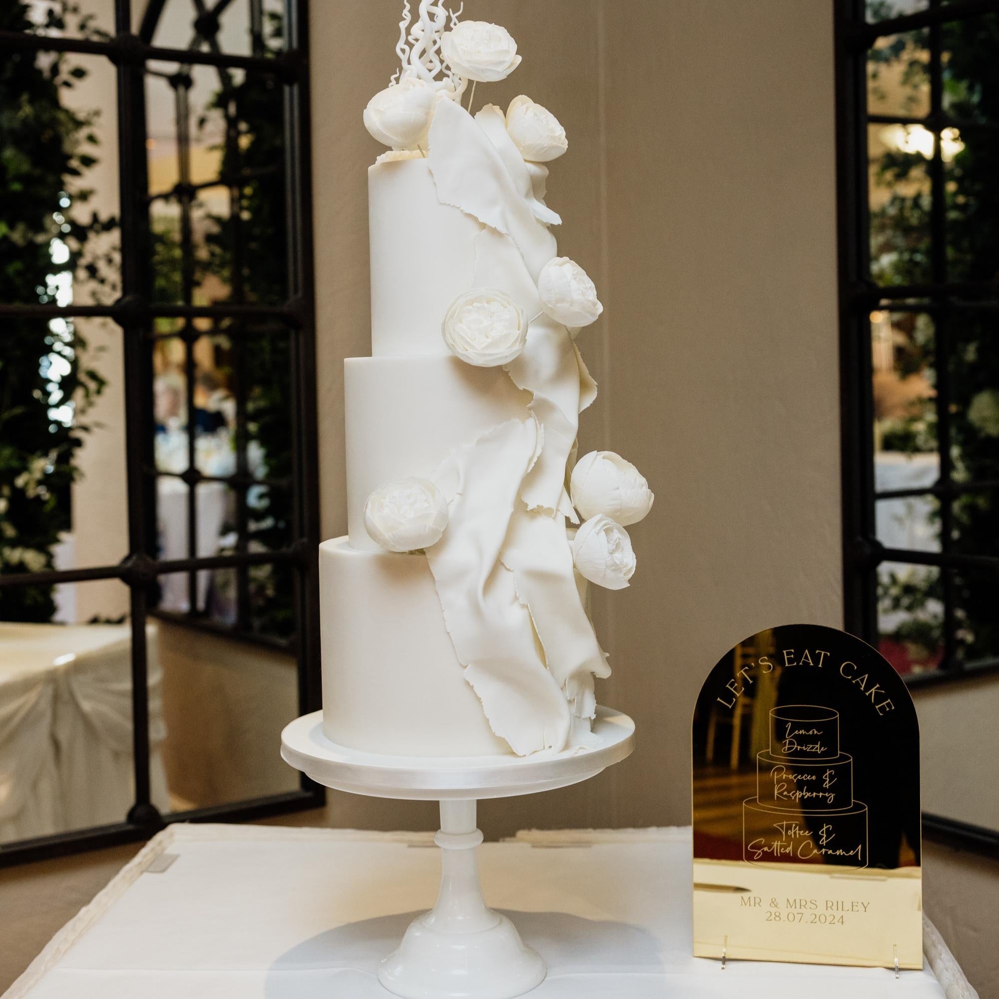 Personalised Wedding Cake Menu Sign