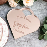 Heart Engraved Wedding Place Cards