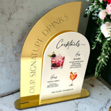 Gold Mirror Engraved Wedding Signs