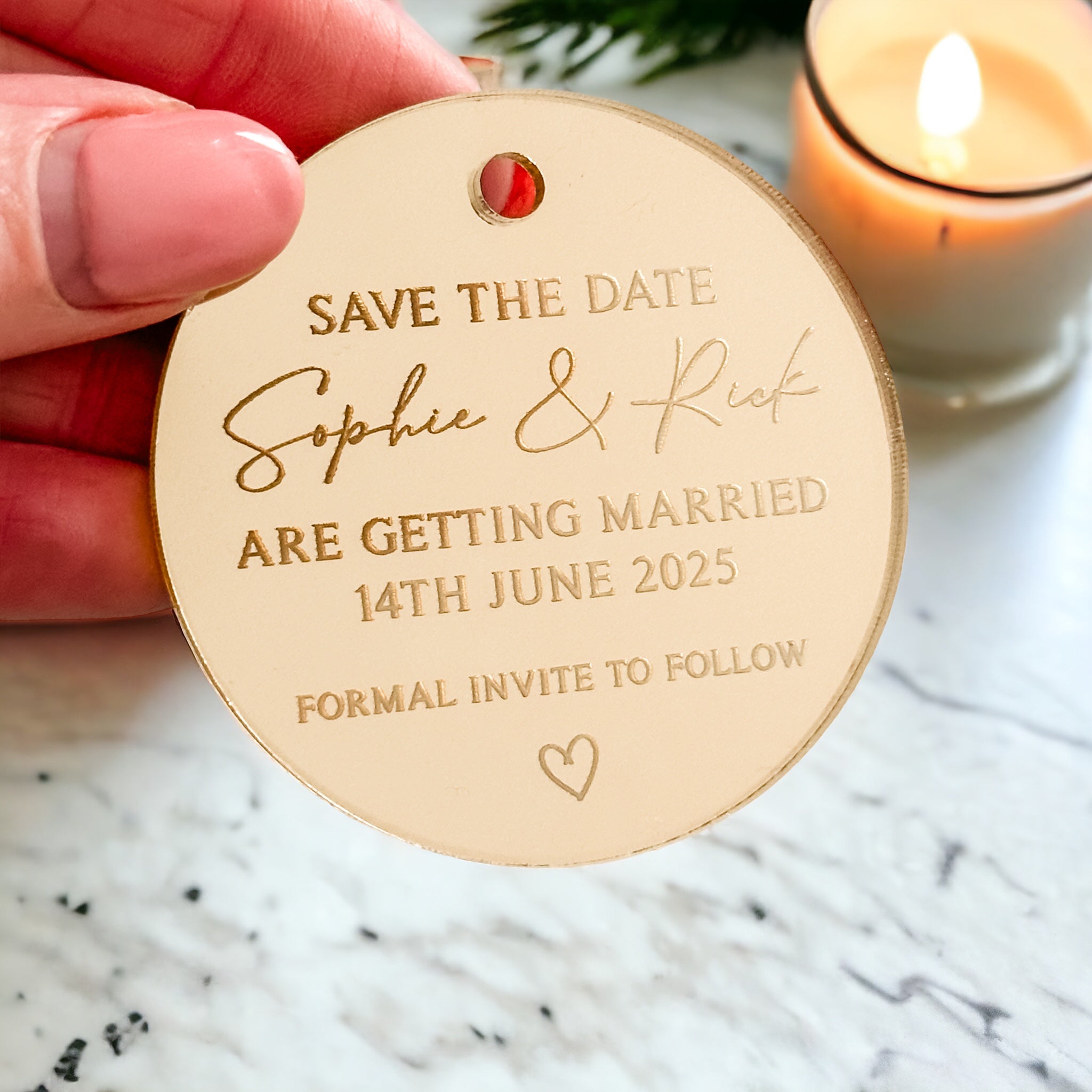 Engraved Save The Date Wedding Invites